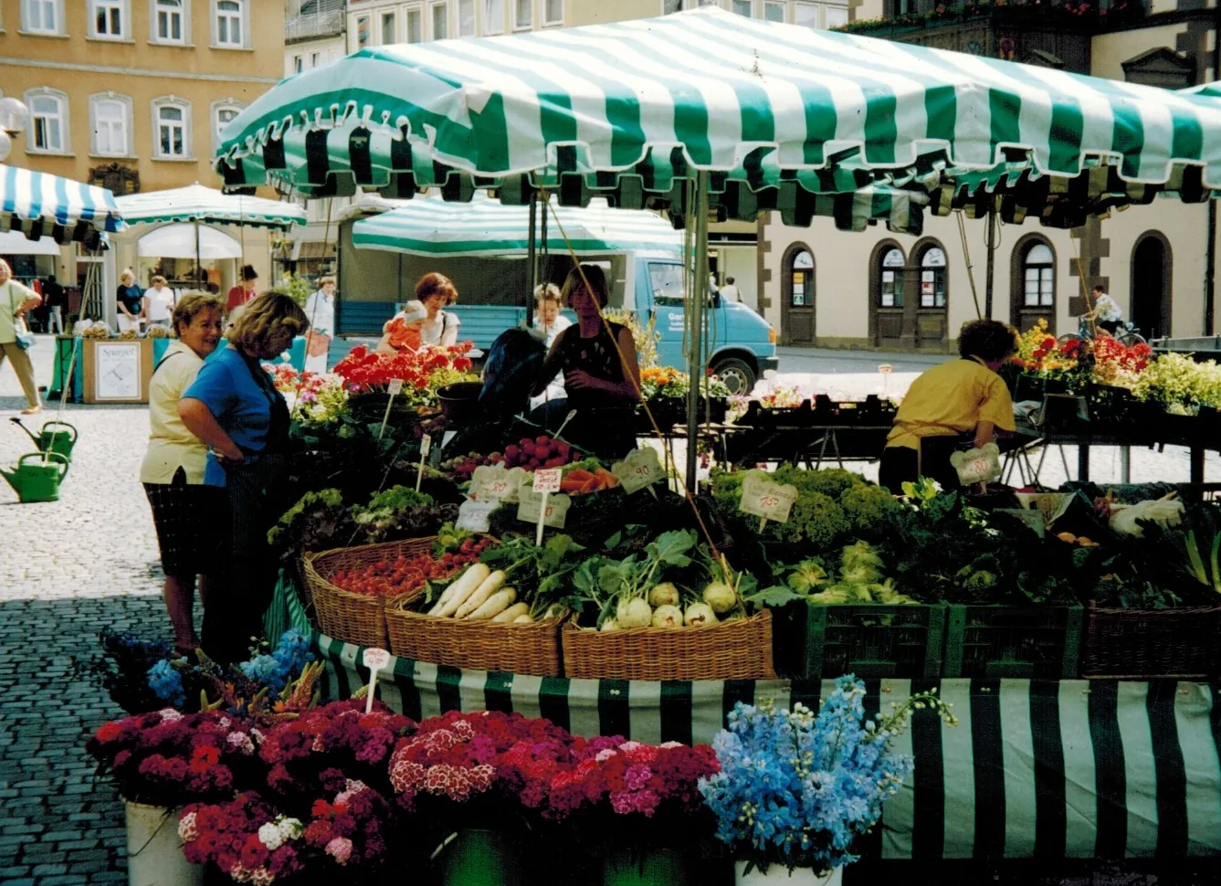 Marktstand Schweinfurt Gemüseanbau Tietze um 2000